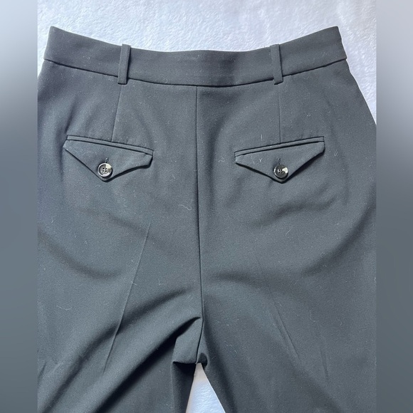 Mango MNG Black High Waisted Pleated Straight Leg Dress Pants Sz 8 - Picture 13 of 17